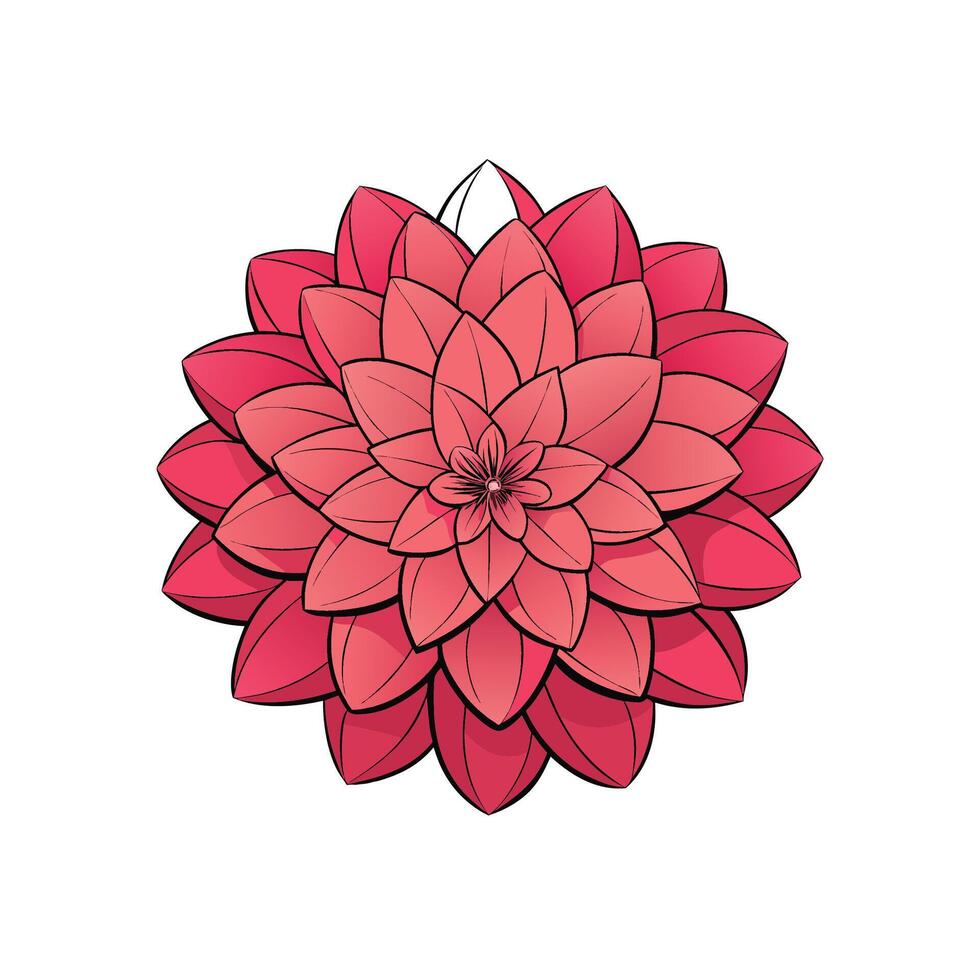 Abstract pink floral design with layered petal arrangement art vector