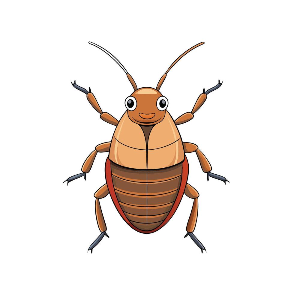 Cartoon cockroach illustration on white background format vector