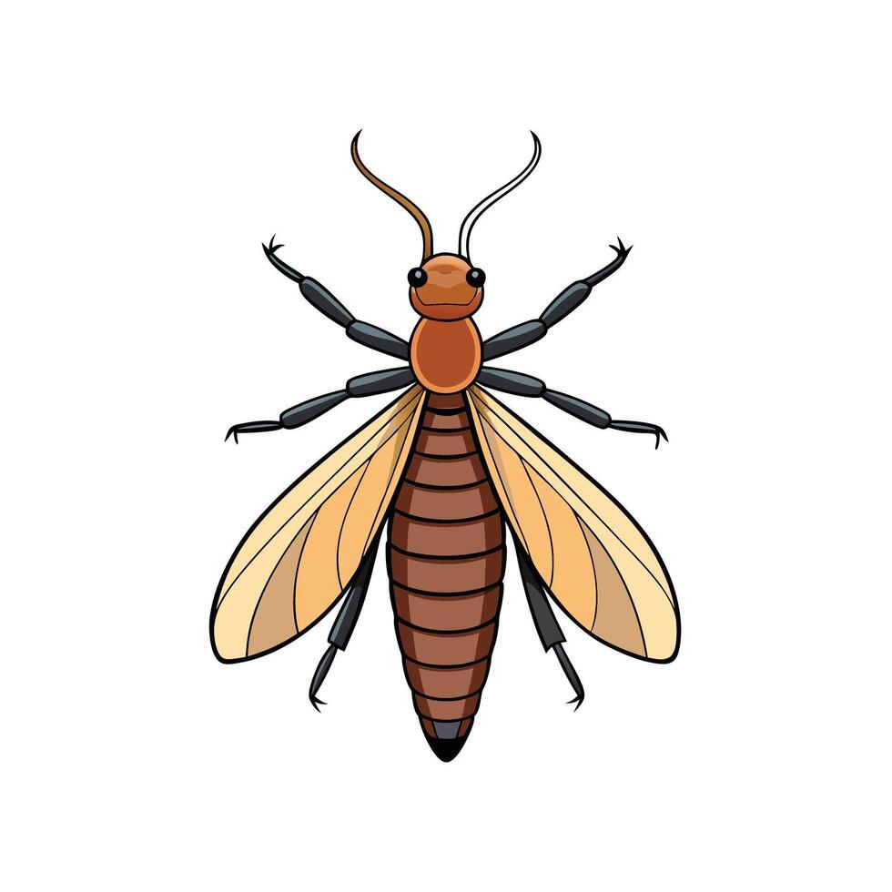 Cartoon image of an insect with wings and legs vector