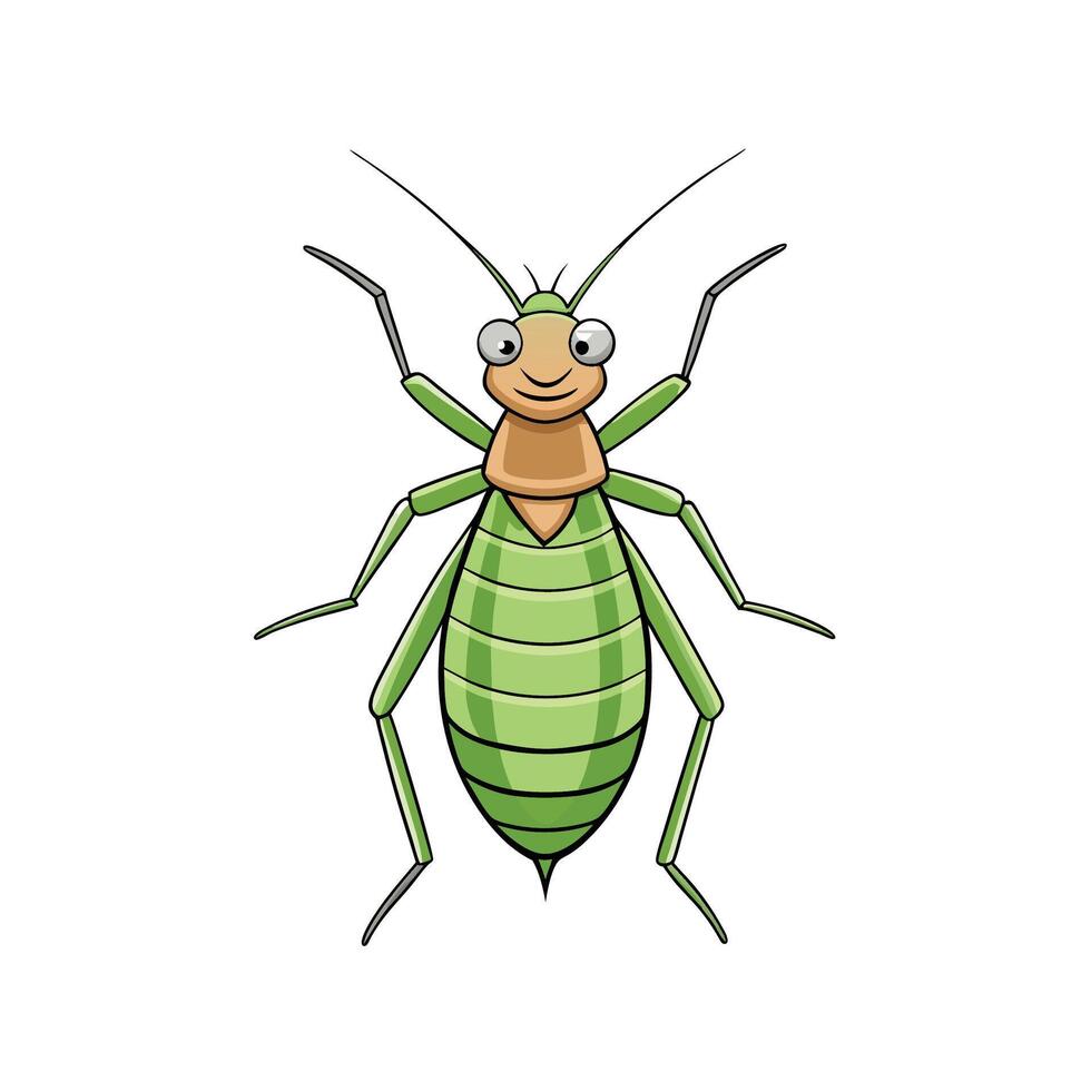 Cartoon grasshopper illustration isolated on white background vector