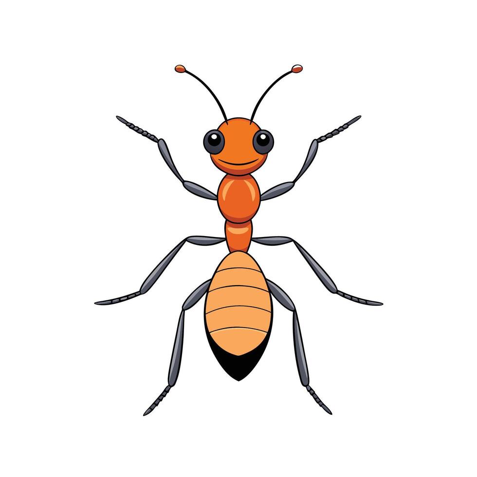 Cartoon Ant Character Illustration on White Background vector