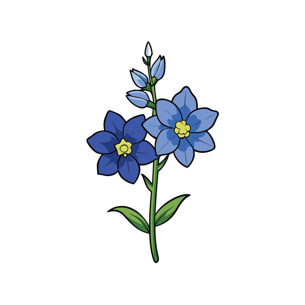 Cartoon style flax flowers isolated on a white background vector