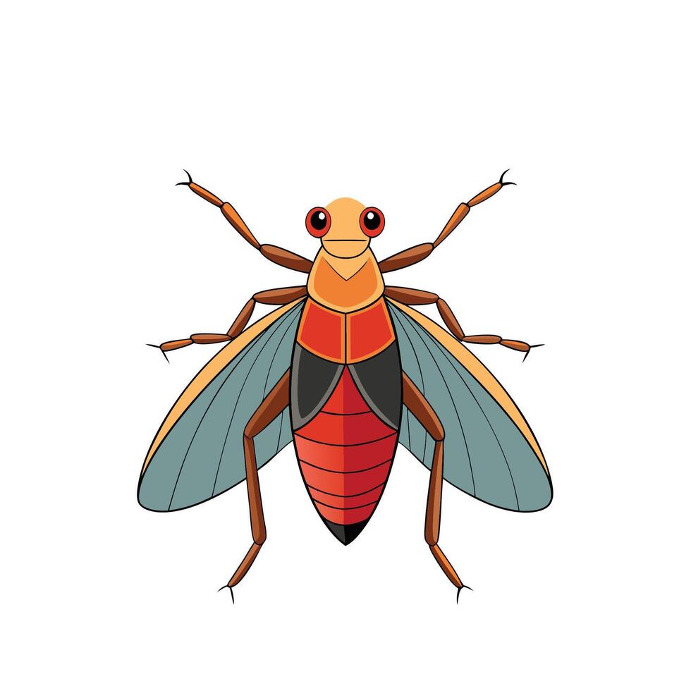 Cartoon of colorful locust on white background vector