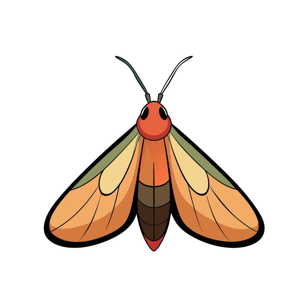 Cartoon moth graphic with warm color palette vector