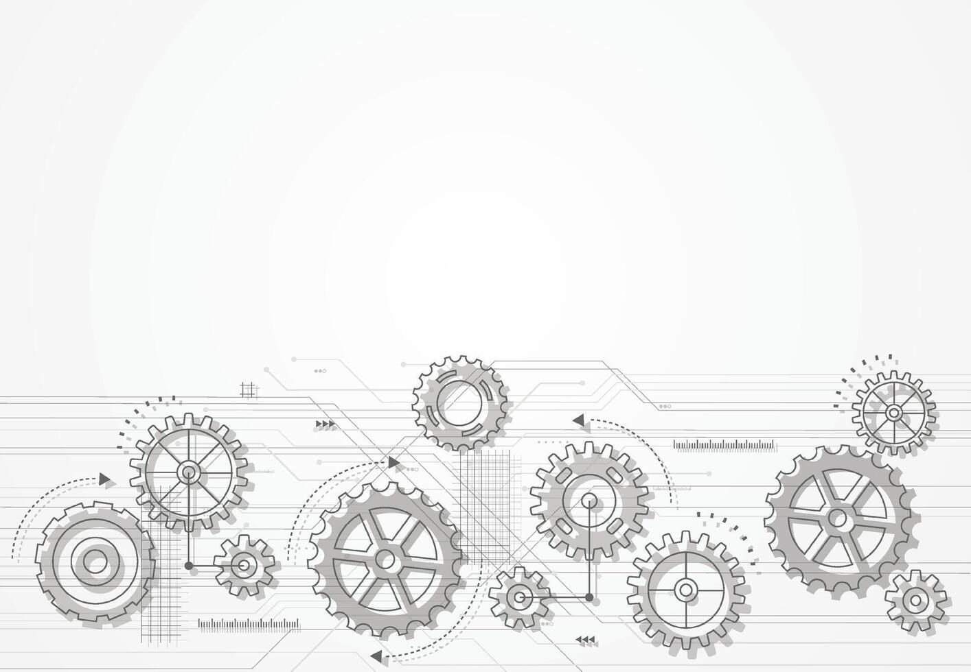 Abstract cogs and gear wheel mechanism technology background. Machine engineering design. illustration vector