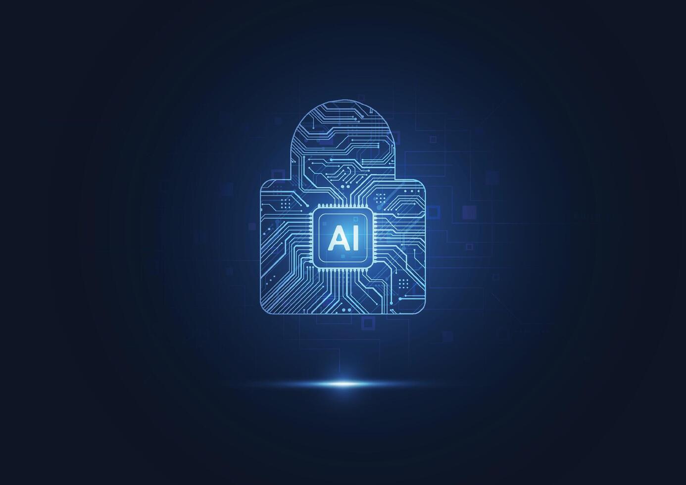 Premium artificial intelligence security digital concept. Abstract technology background protect system innovation for business. vector