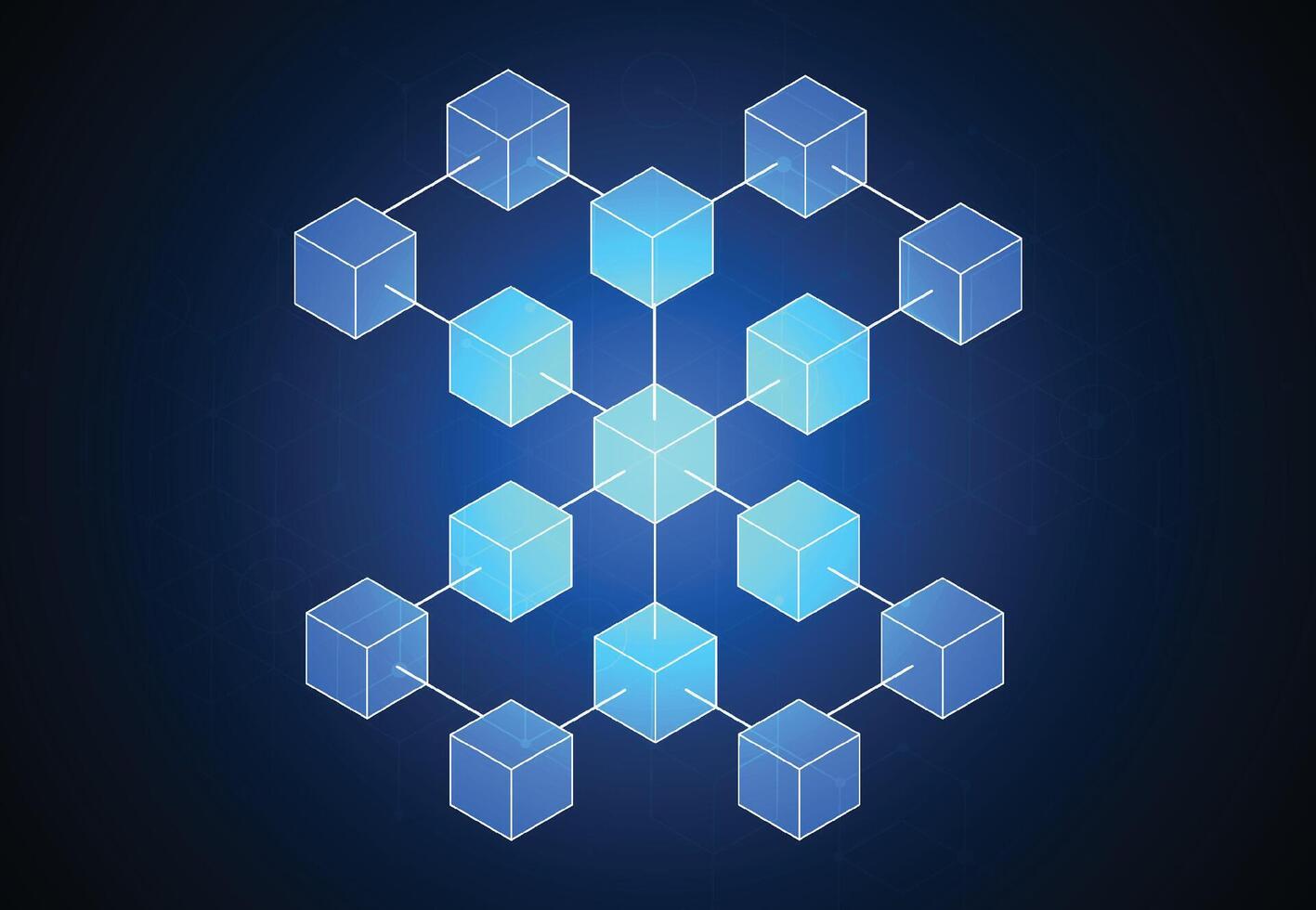 Abstract blockchain digital technology vector
