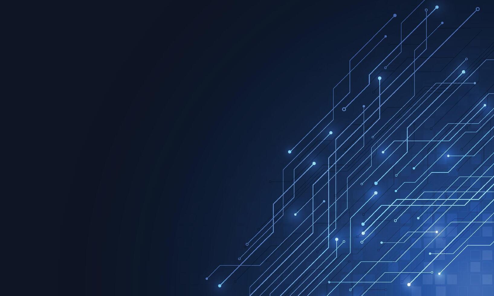 Abstract blue glowing line technology circuit board background. vector