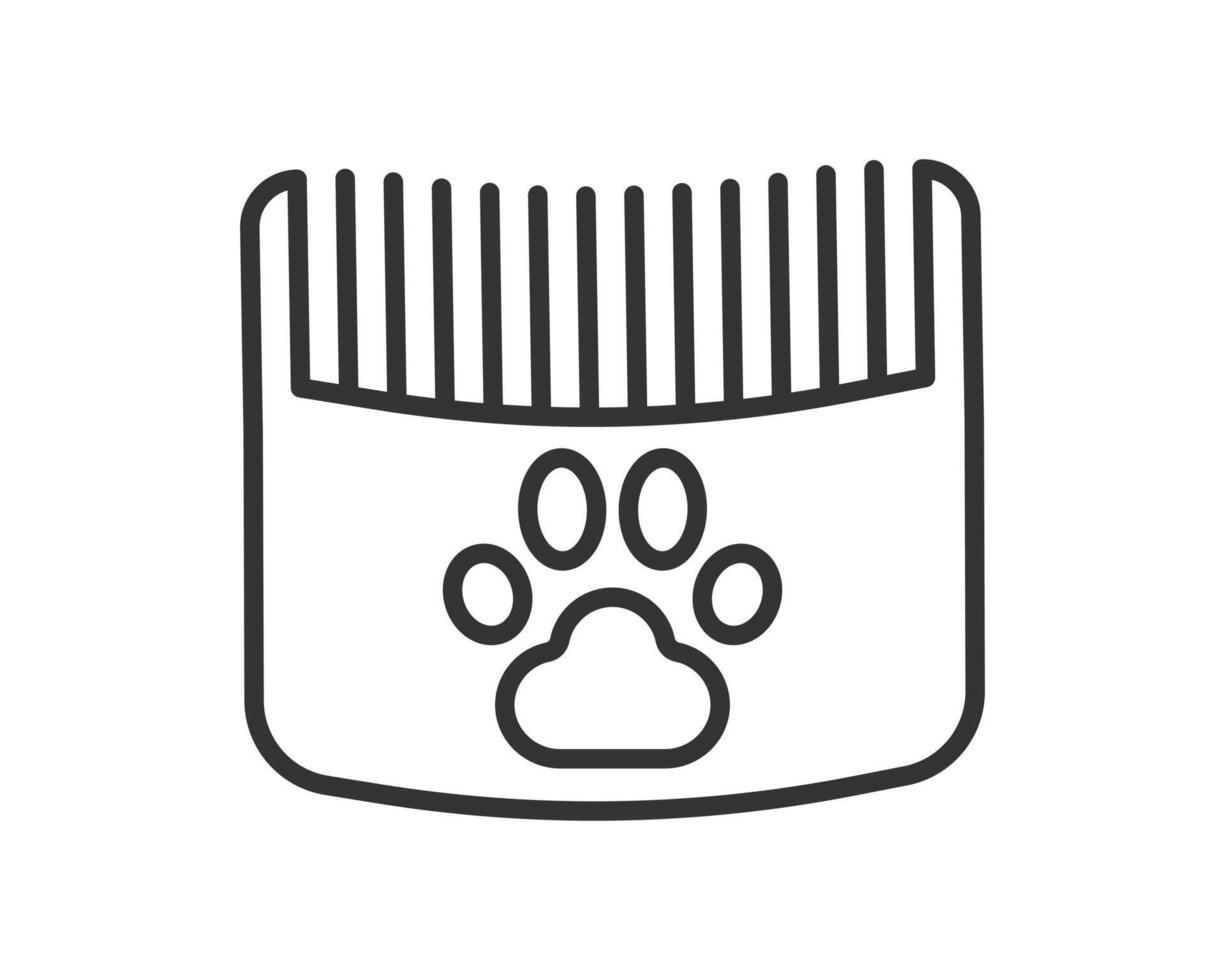 Outline icon of pet food. Simple line art suitable for websites, apps, or designs related to animal care. Symbolizing nutrition, health, and the pet industry. vector