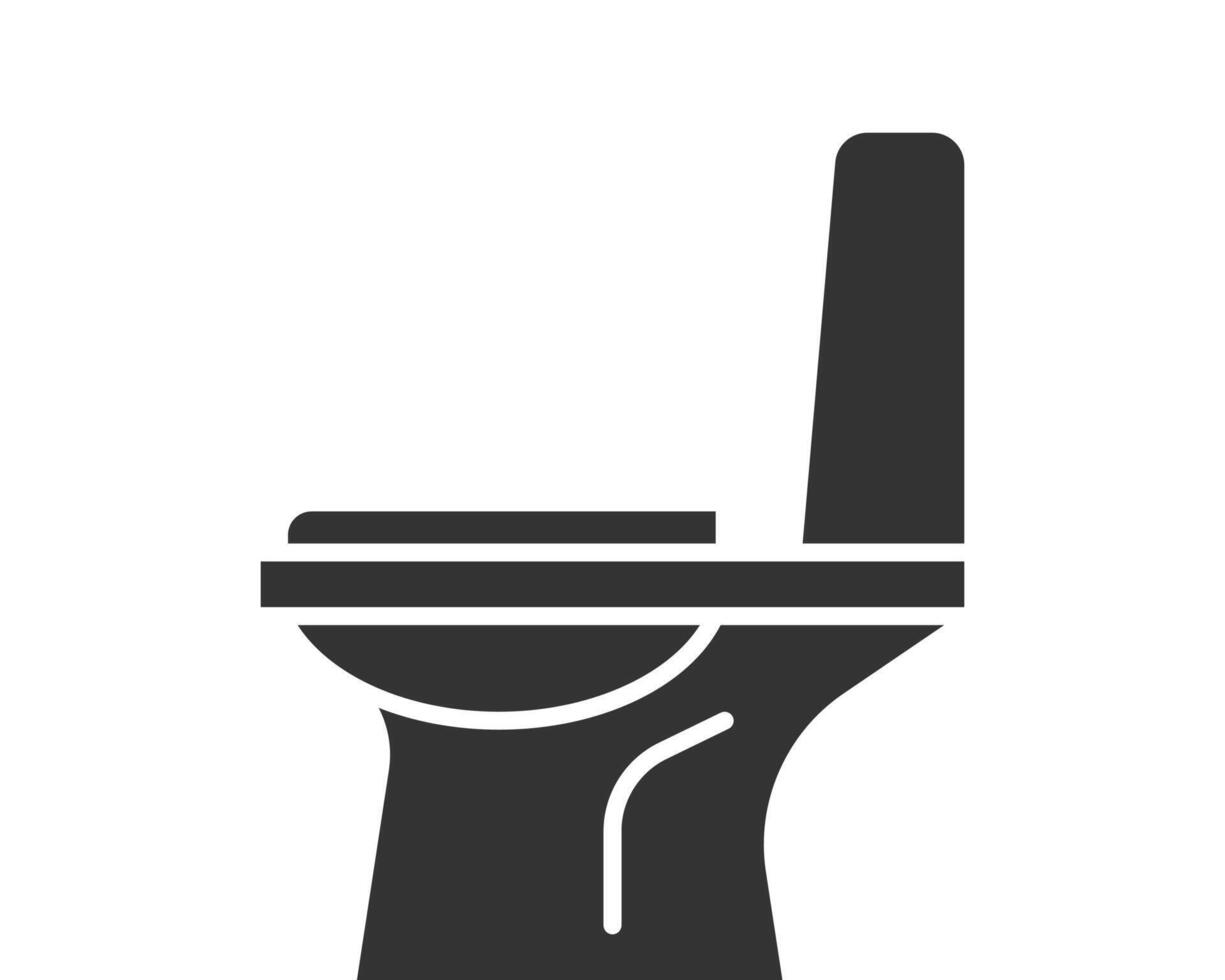 Minimalist icon of a toilet. Simple design. Suitable for illustrating plumbing, sanitary ware, or bathroom facilities in websites and infographics. Clean and modern style. vector
