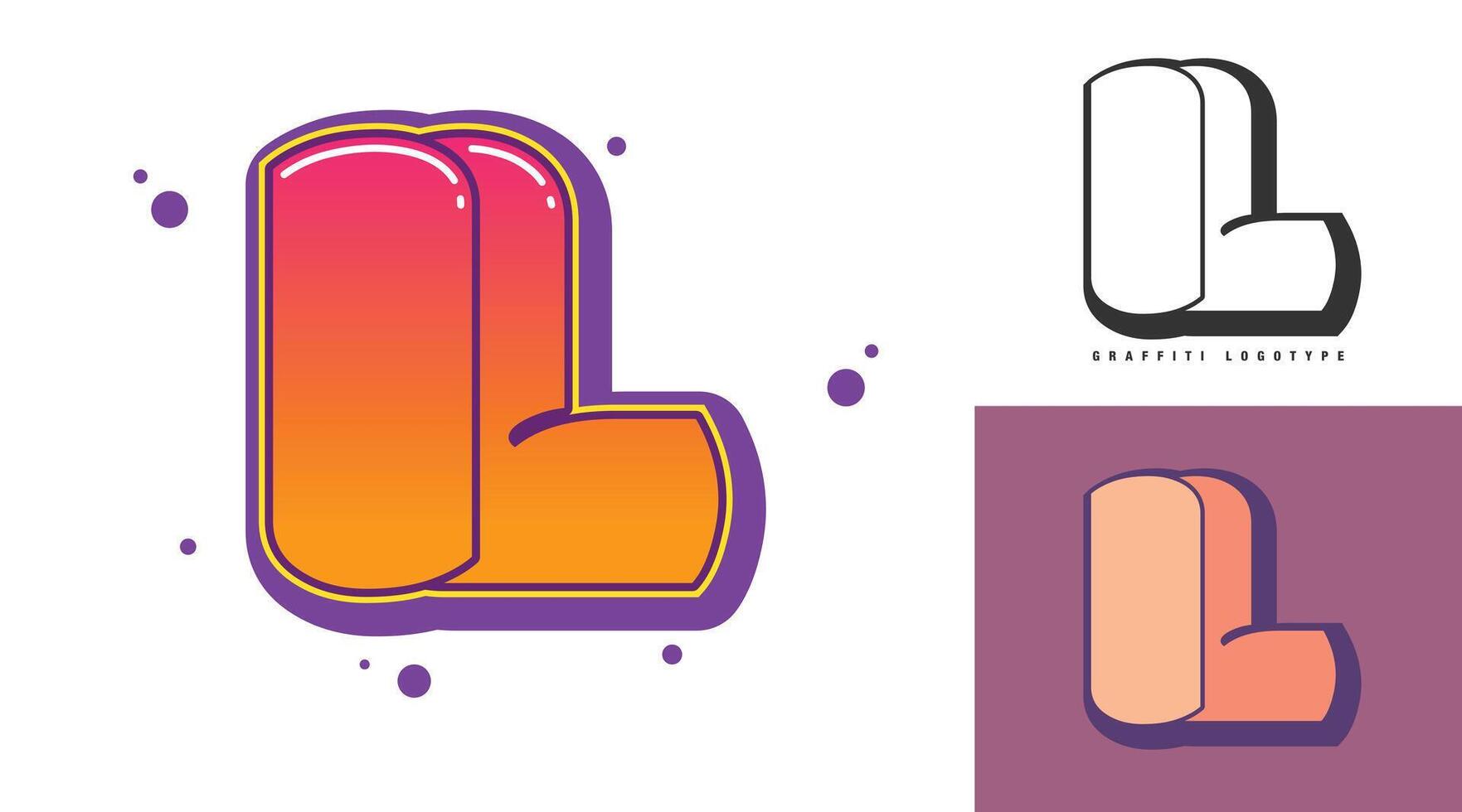 IL logo design for festival or party. Initial letter i and l in graffiti style. Creative modern lettering company name of font typography. Kids trendy logotype or identity. vector
