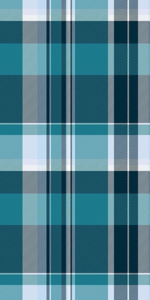 Seamless teal and white plaid pattern. Perfect for textile design, website backgrounds, or any project needing a stylish, modern texture. Evokes feelings of freshness and calm. vector