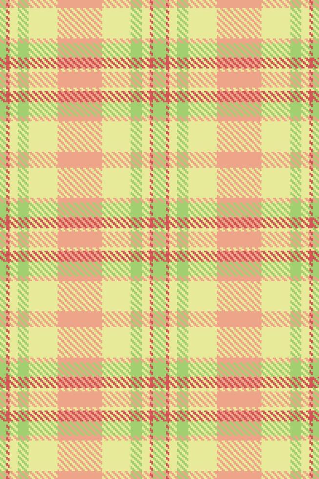 Underwear tartan fabric plaid, gingham background seamless textile. Printing texture check pattern in lime and orange colors. vector