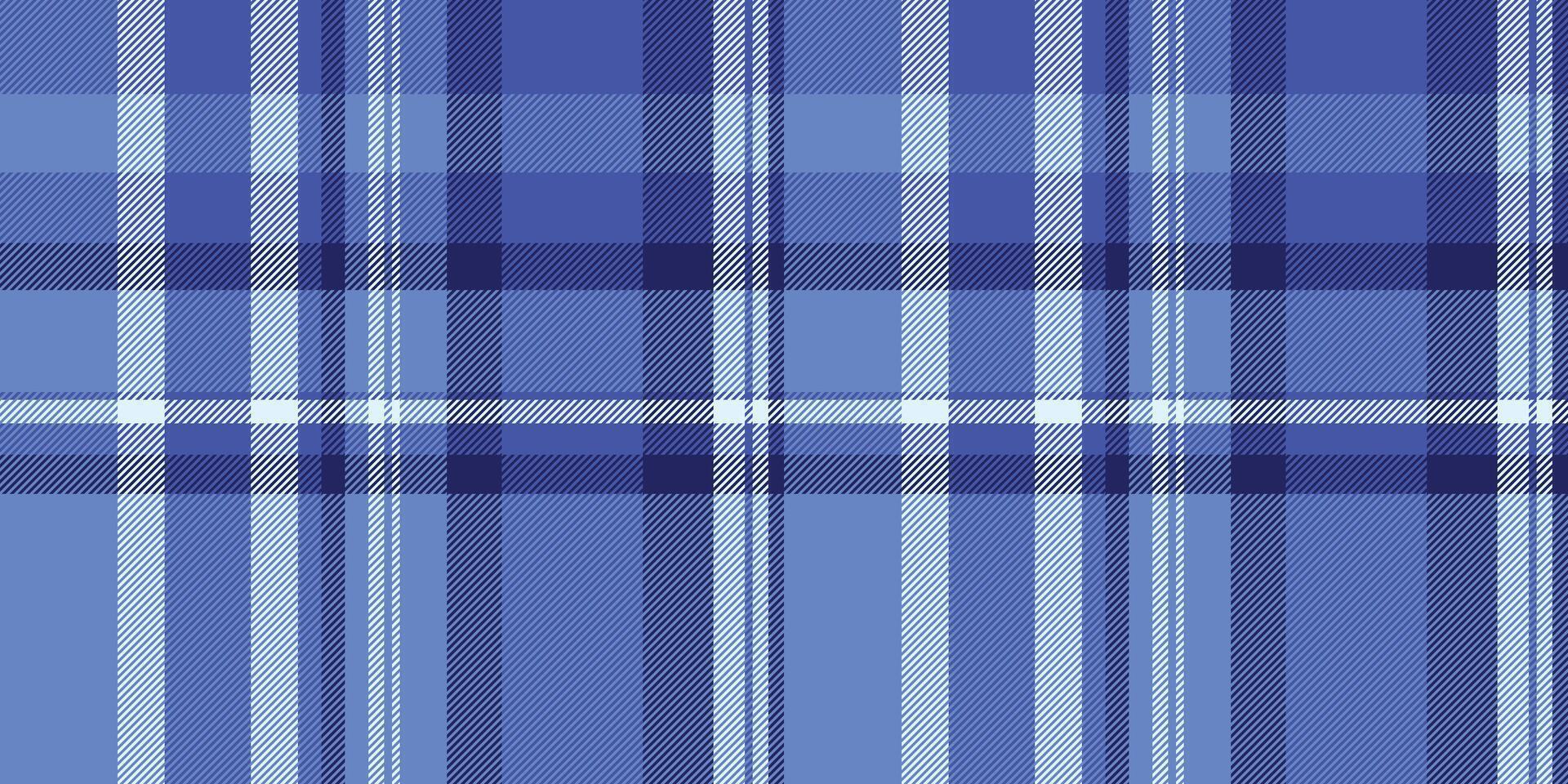Vibrant blue plaid textile pattern. Perfect for fashion, web design, or print projects needing a classic, yet modern, textured background. vector