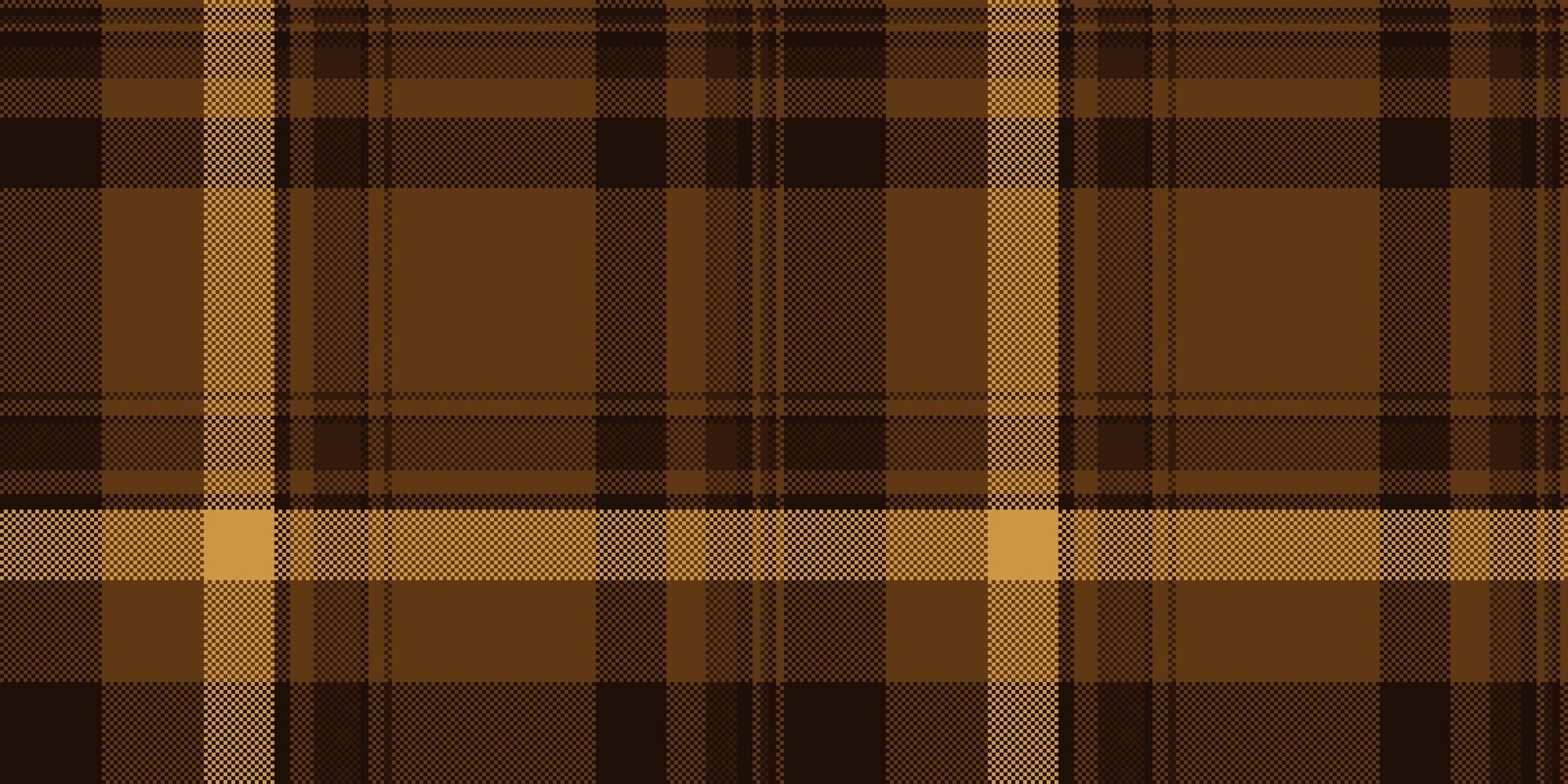 Seamless brown tartan pattern. A classic fabric design with intersecting stripes, perfect for backgrounds, textiles, and traditional themes. vector