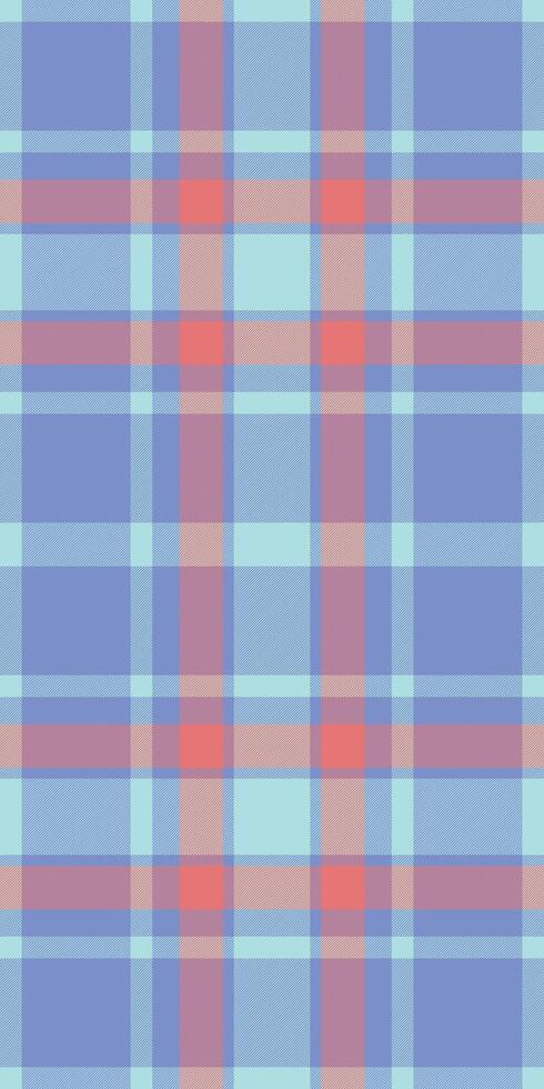 Warmth seamless fabric check, 40s background texture tartan. Everyday plaid textile pattern in blue and light colors. vector