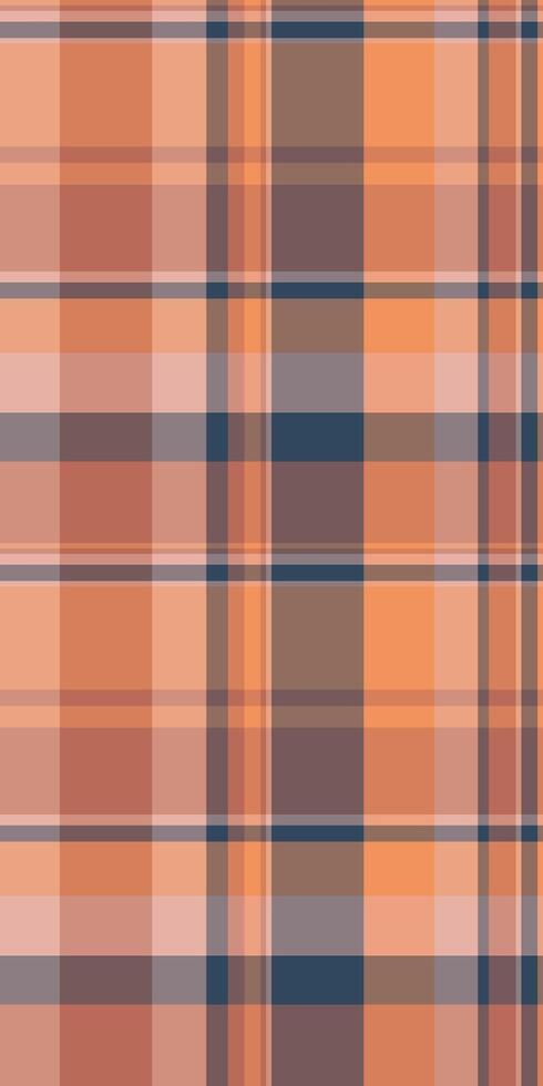 Subtle autumnal plaid pattern in muted oranges, browns, and blues. Perfect for textile design, website backgrounds, or fallthemed projects. Evokes warmth, comfort, and a touch of rustic charm. vector
