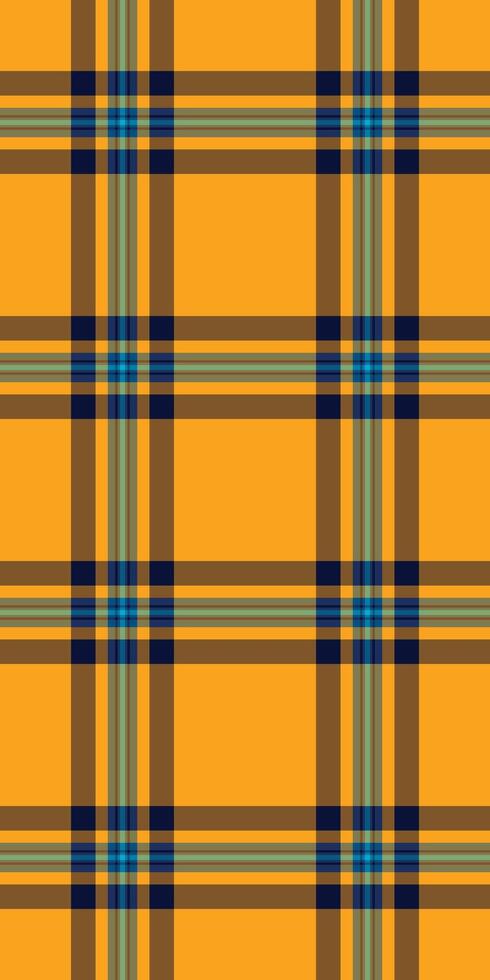 Motif tartan plaid, deluxe texture background check. Aesthetic fabric pattern textile seamless in orange and yellow colors. vector