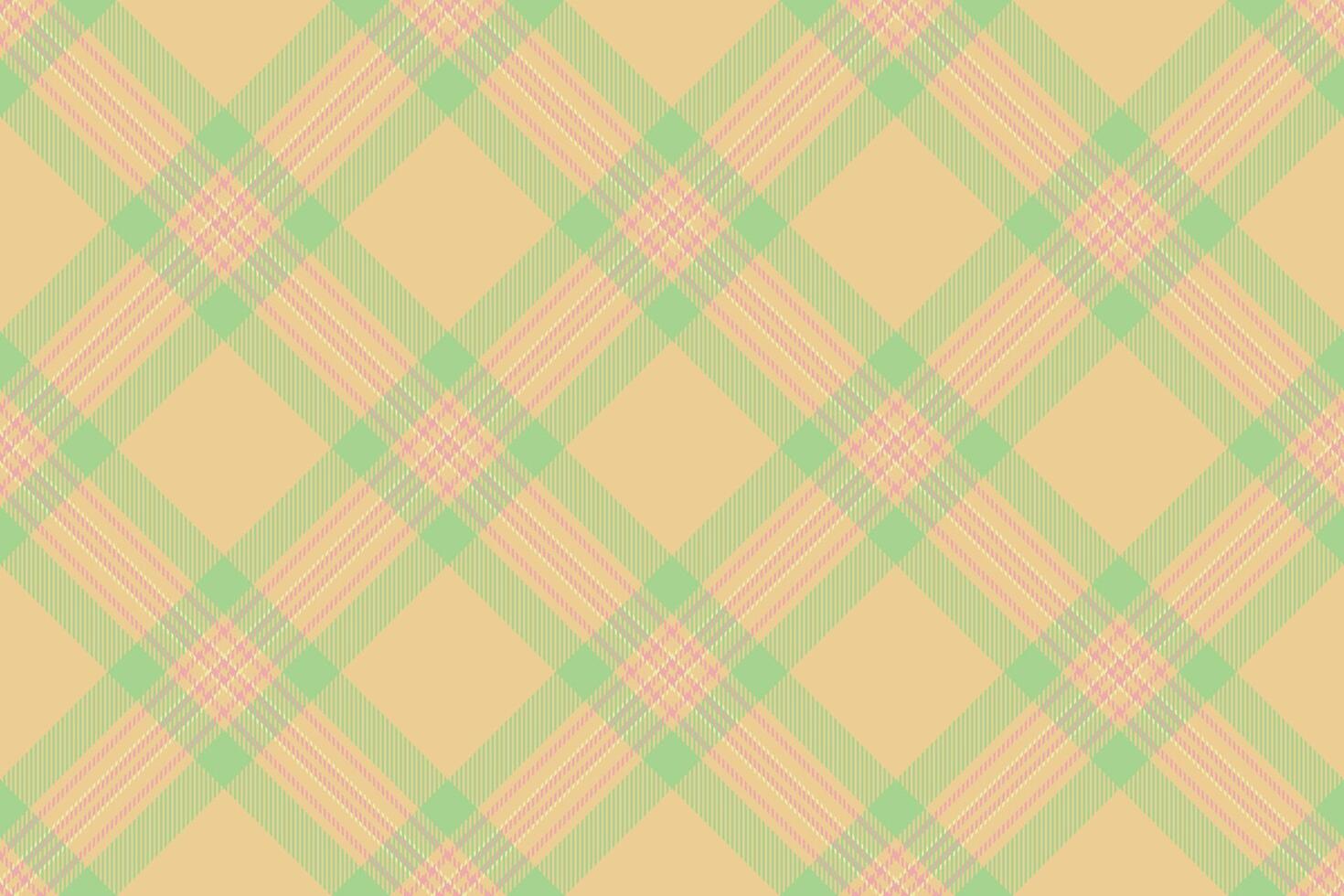 Pastel plaid pattern. Soft, light green and peach tones create a calming, seamless texture perfect for backgrounds, textiles, and springsummer designs. vector