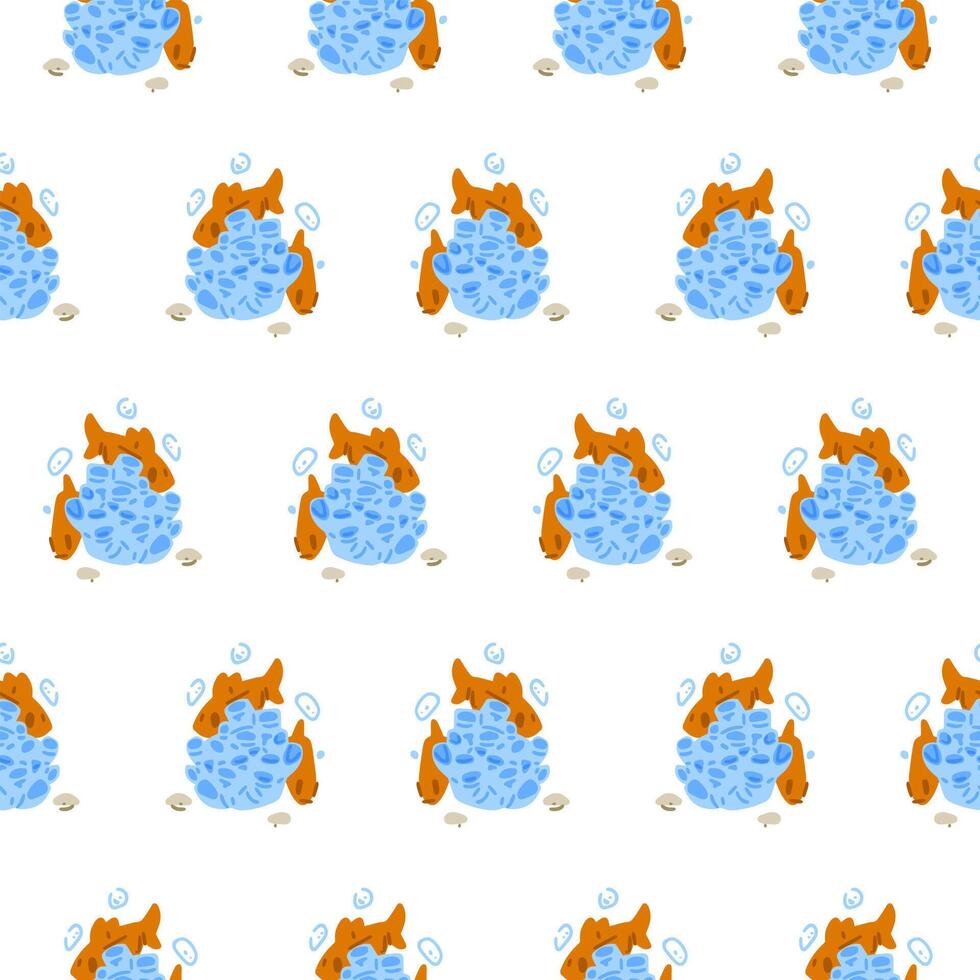 Orange Fish and Bubble Pattern vector
