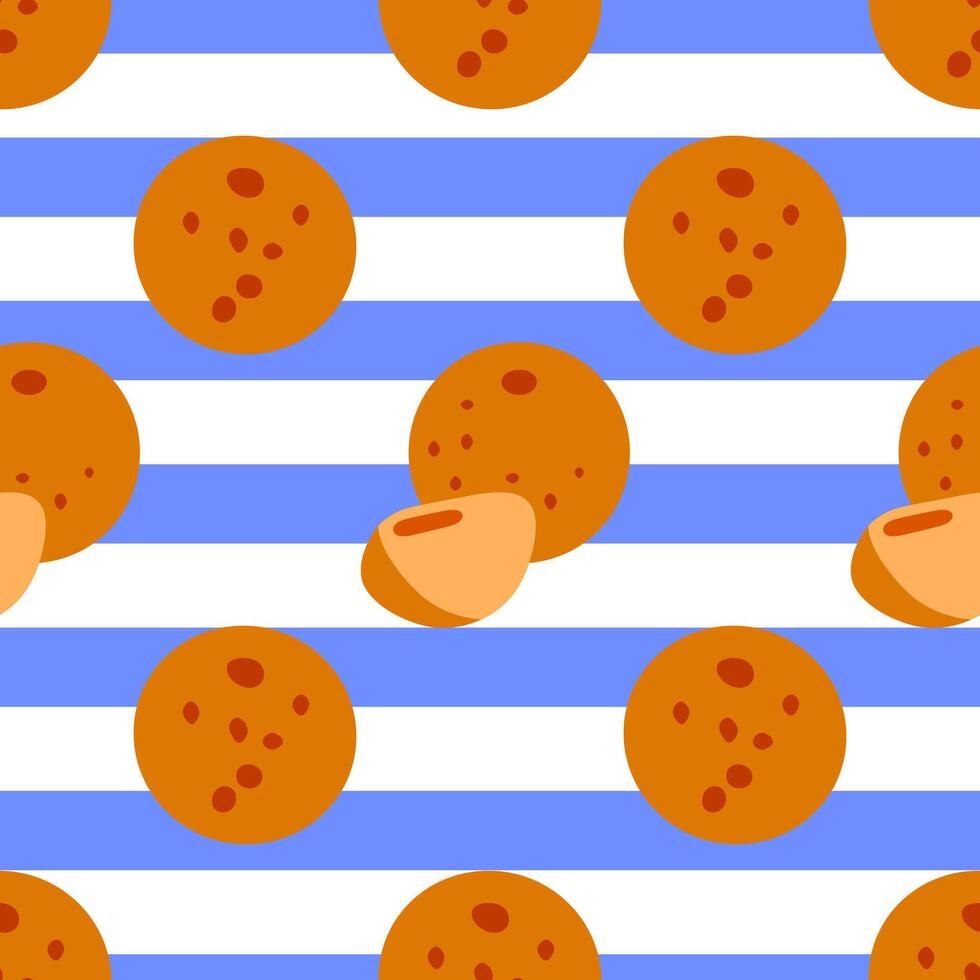 Orange Fruit Striped Seamless Pattern vector