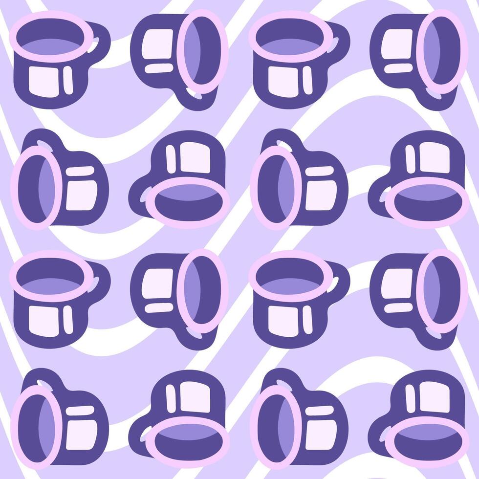 Pastel Tea Cup Seamless Pattern vector