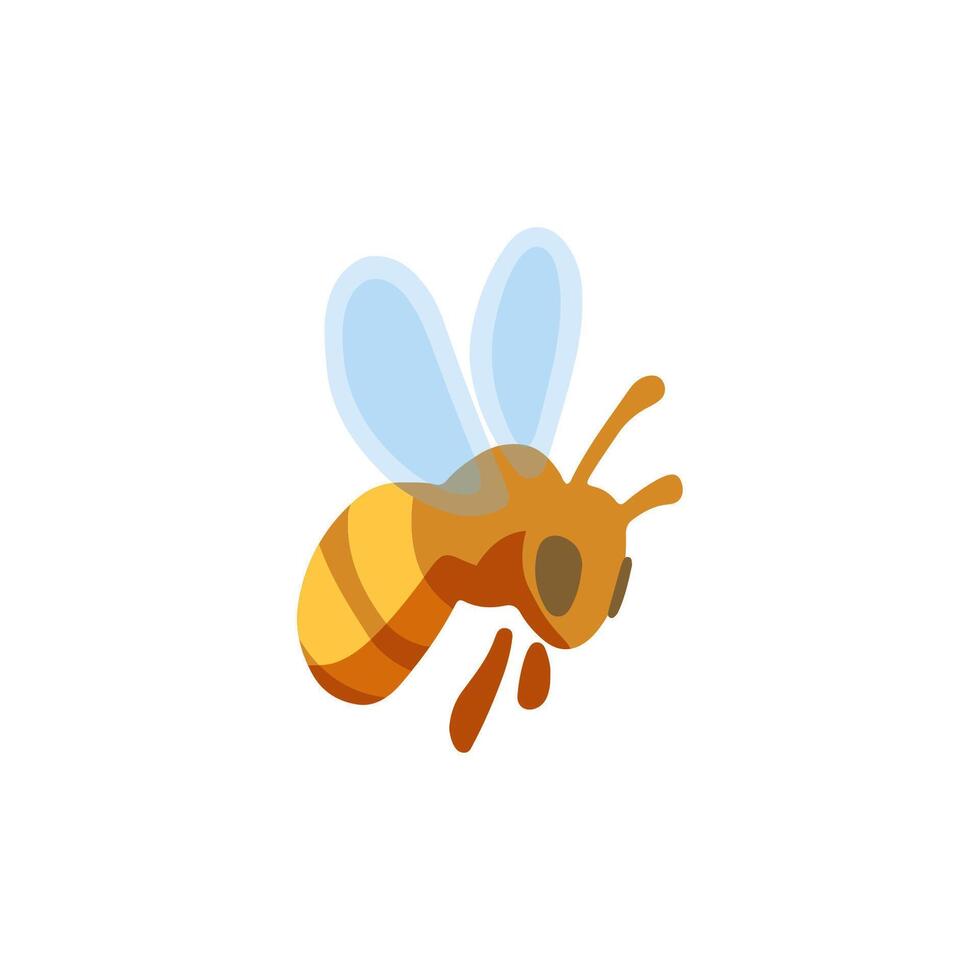 Flying Honey Bee Illustration Isolated vector