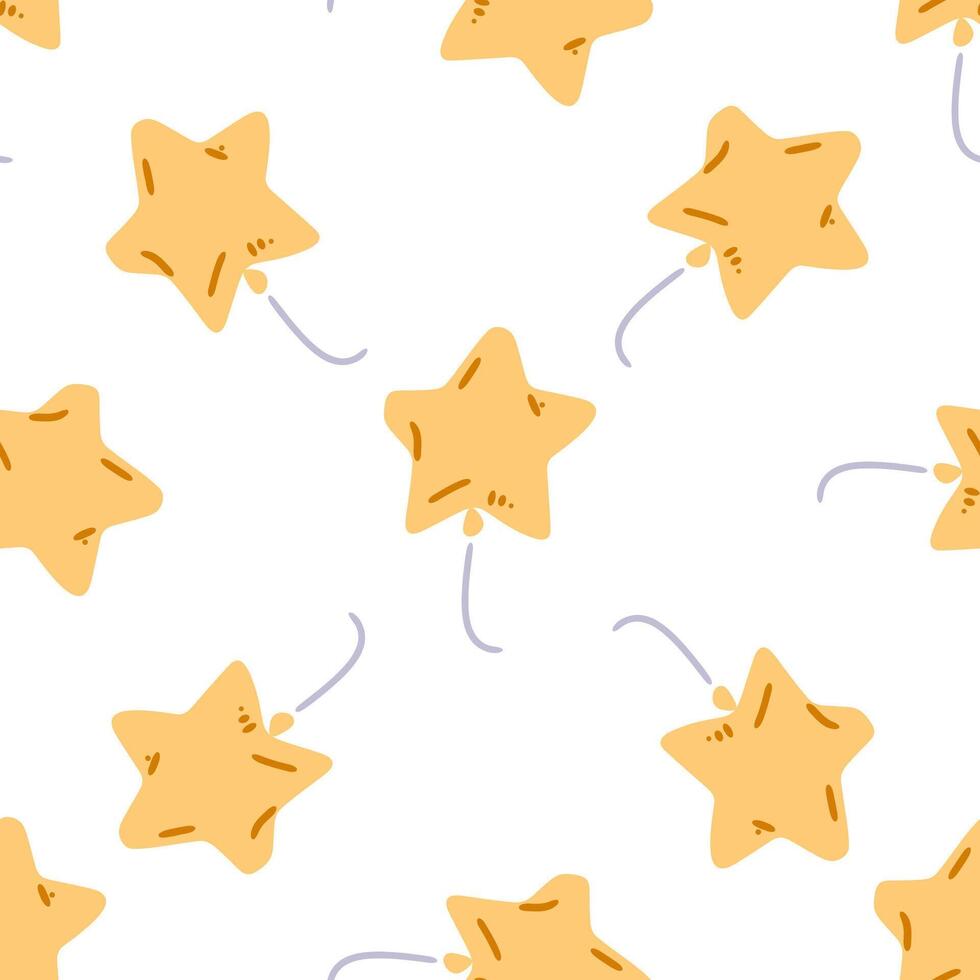 Seamless Pattern with Cute Star Balloons vector