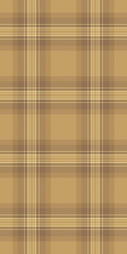 Irish fabric texture background, glen plaid seamless check. Figure textile pattern tartan in amber and orange colors. vector