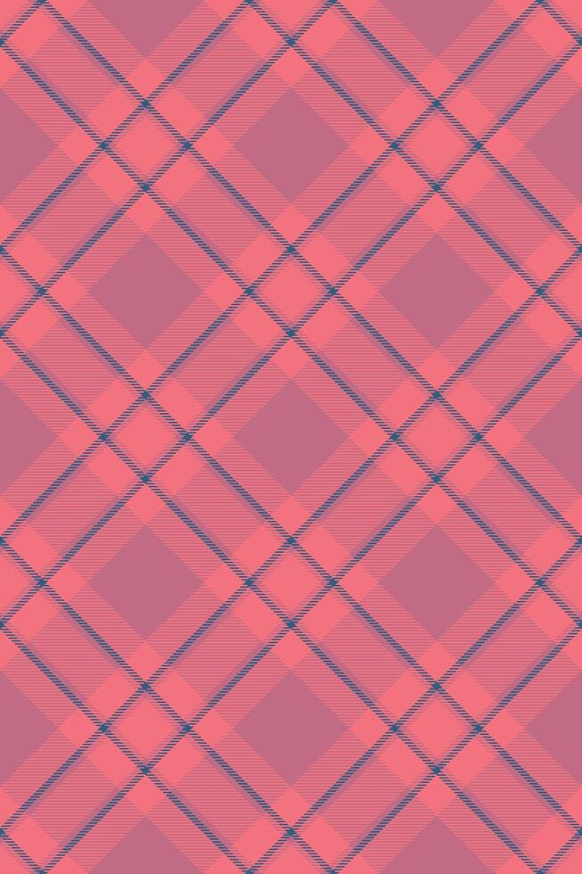Tissue pattern check texture, grand fabric background. Scrapbook textile plaid tartan seamless in red and cyan colors. vector