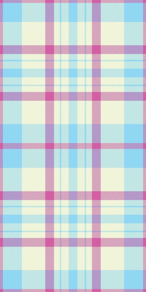 Pastel plaid pattern in soft blue, pink, and cream. Ideal for textile design, packaging, or website backgrounds. This cheerful, delicate texture evokes feelings of springtime and innocence. vector