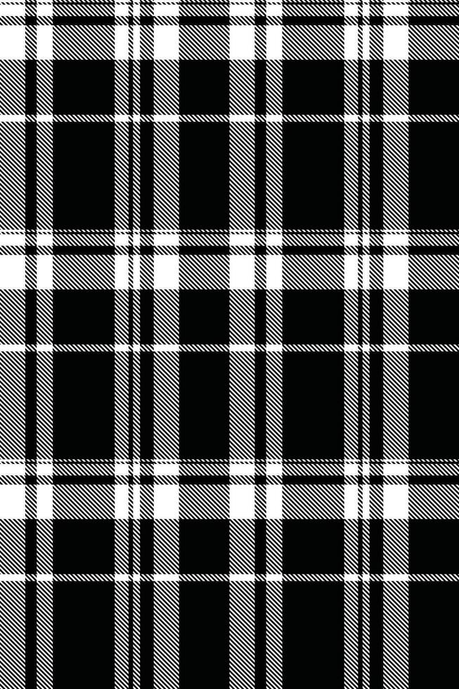 Sleek black and white plaid pattern. Perfect for textile design, website backgrounds, or fashion projects. This classic, timeless graphic offers a sophisticated aesthetic and versatile use. vector