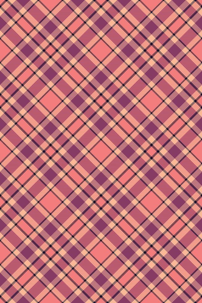 Top tartan textile plaid, everyday background seamless. Fade texture fabric pattern check in orange and red colors. vector