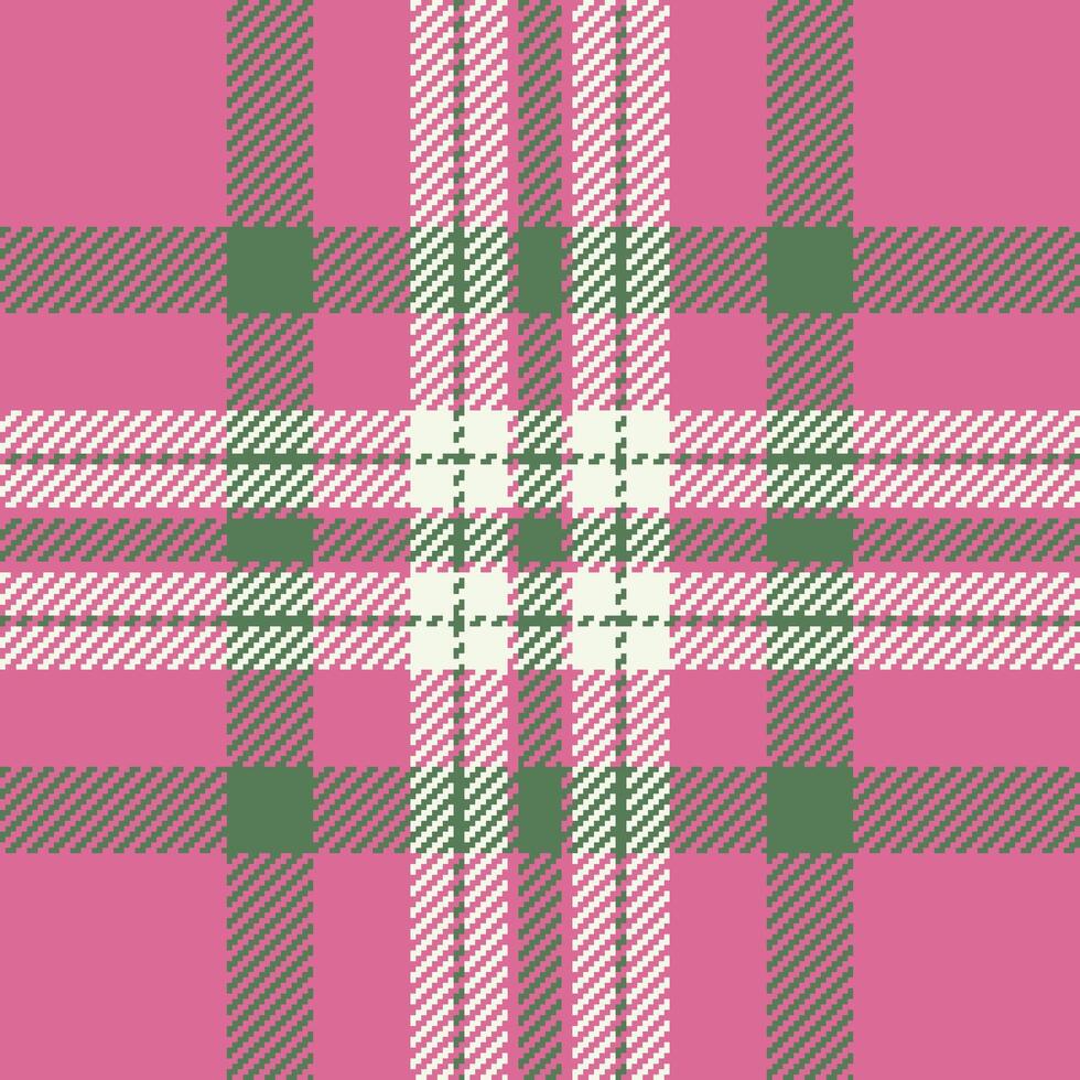 Elegant pink, green, and white plaid pattern. Perfect for textiles, fashion, or website backgrounds. This stylish geometric design evokes a sense of tradition and sophistication. vector