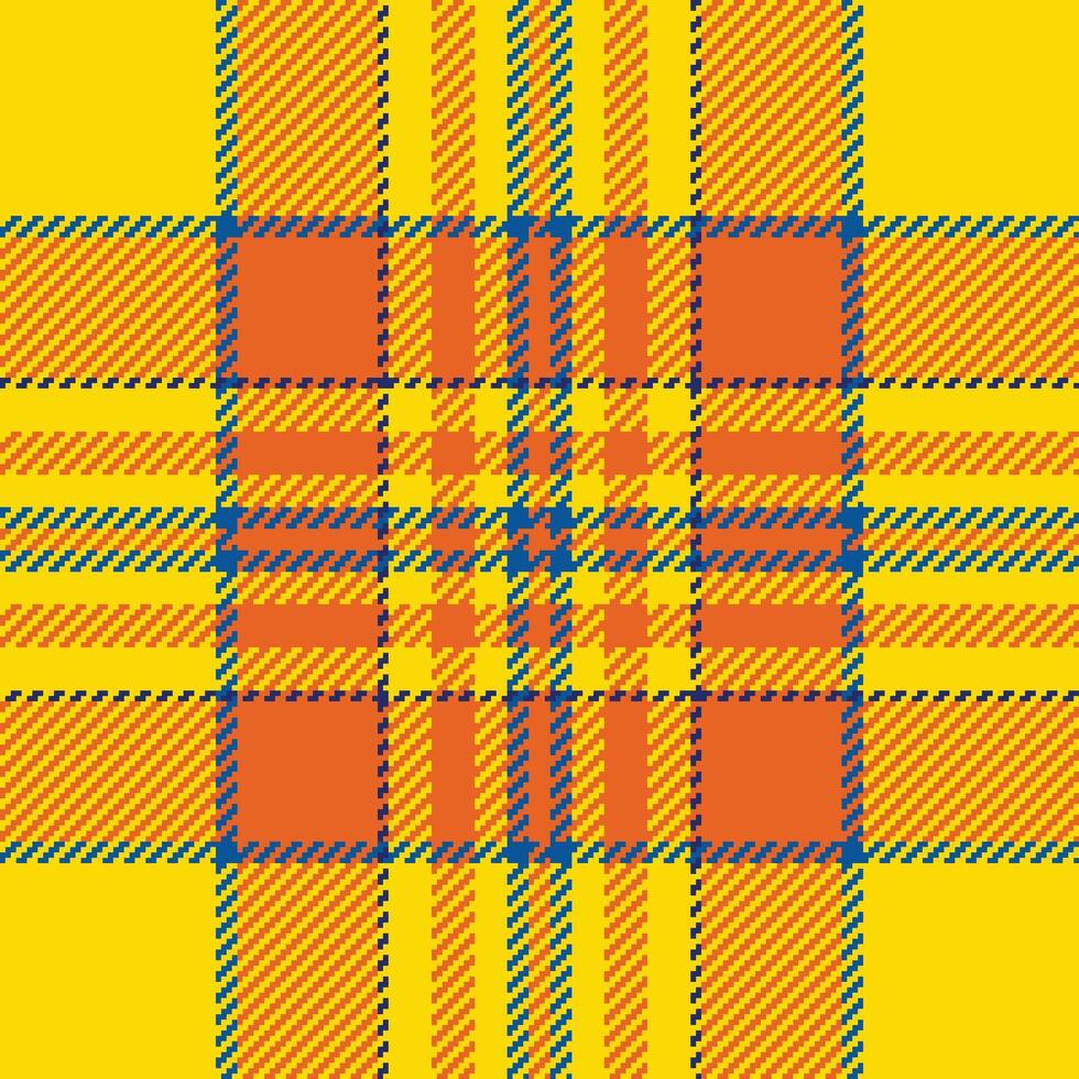 Vibrant yellow and orange plaid pattern. Perfect for textile designs, apparel, website backgrounds, or any project needing a bold, energetic aesthetic. vector