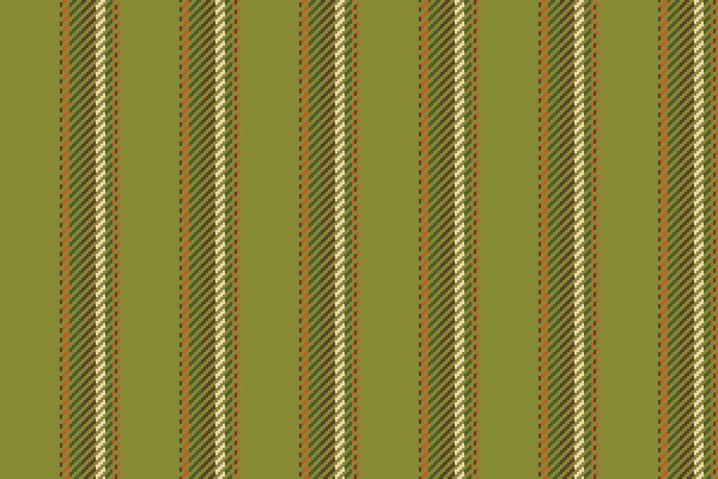 Seamless striped fabric. Texture with green, brown, beige lines. Use for textile, wrapping, backgrounds, decor. Classic, versatile design. vector
