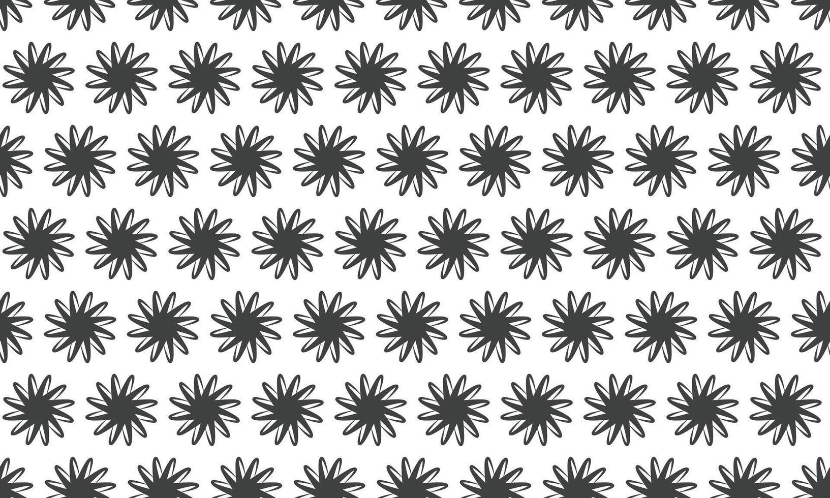 Abstract seamless pattern of stylized dark grey flowers on a white background. Perfect for textile design, website backgrounds, or as a repeating element in graphic design projects. vector