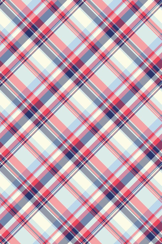 Halftone pattern fabric plaid, sixties background textile seamless. Dining room check texture tartan in red and white colors. vector