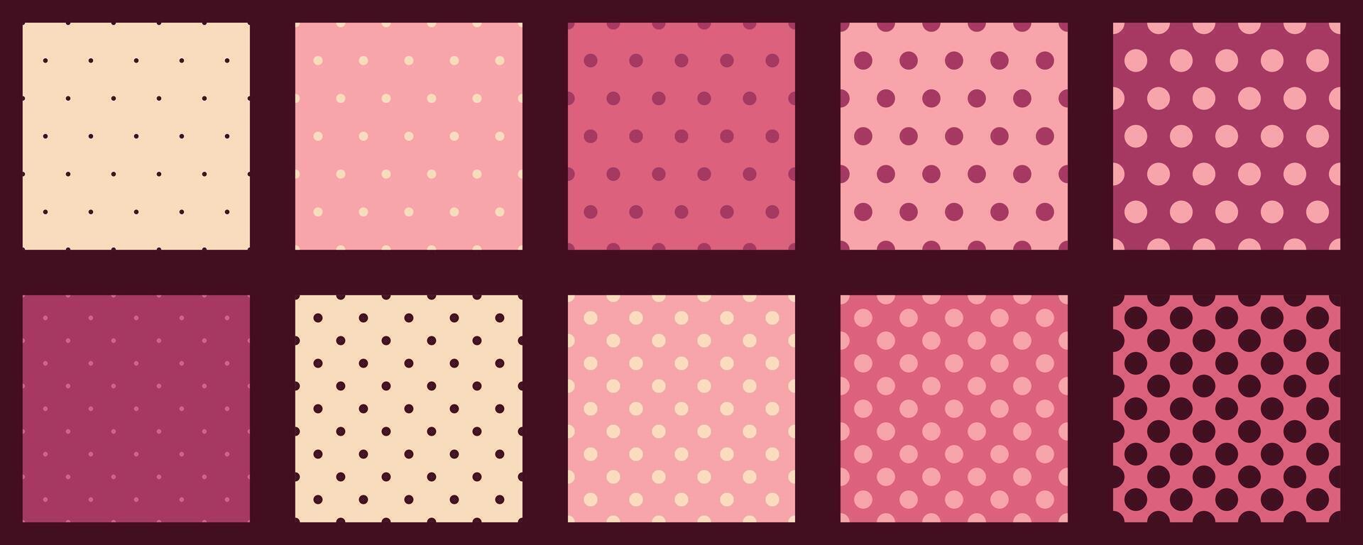 Set polka dots pattern. background for web or print. Abstract surface. vector