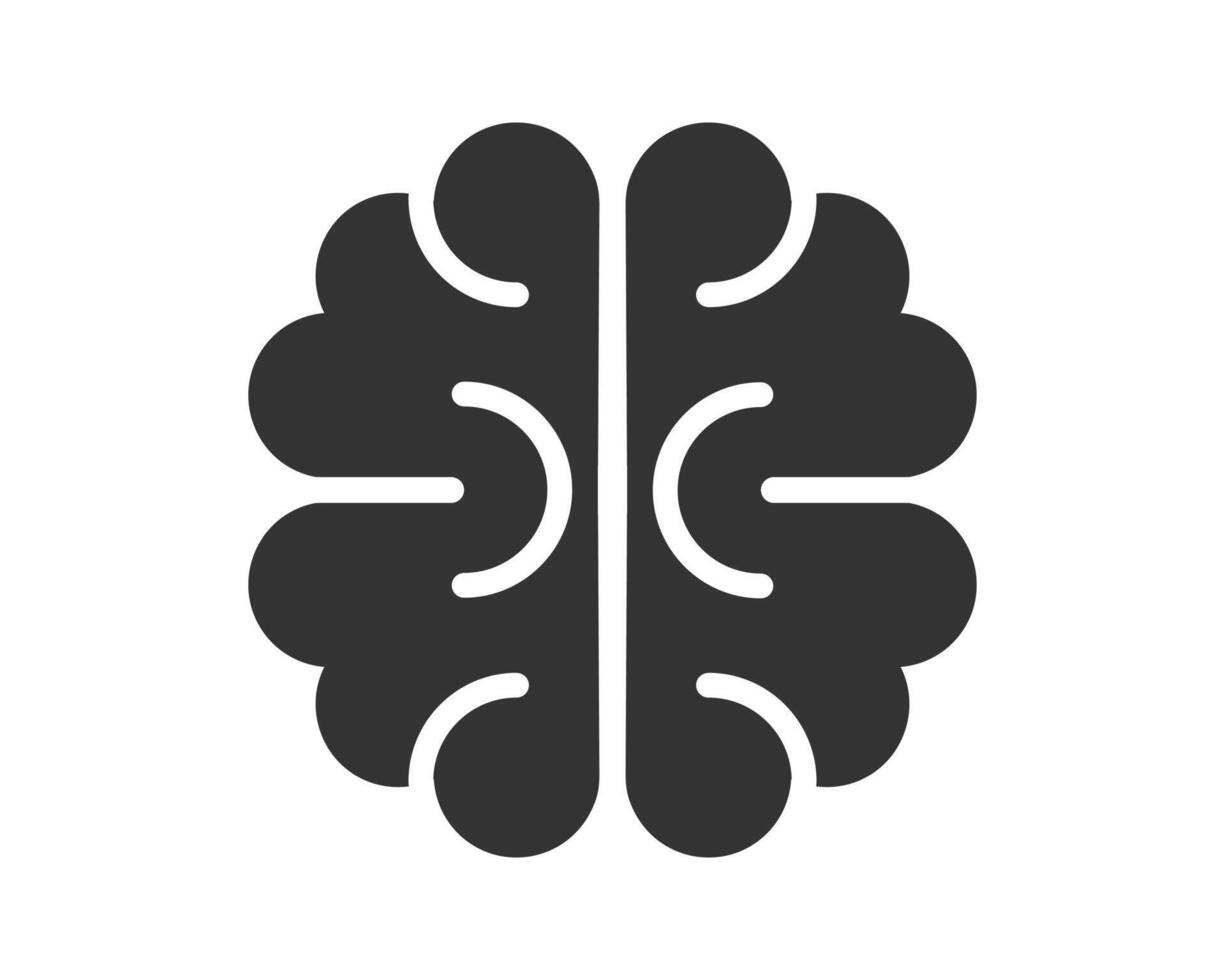Minimalist brain icon. Represents intelligence, thought, learning, and AI. Great for science, technology, education, and healthcare visuals. vector