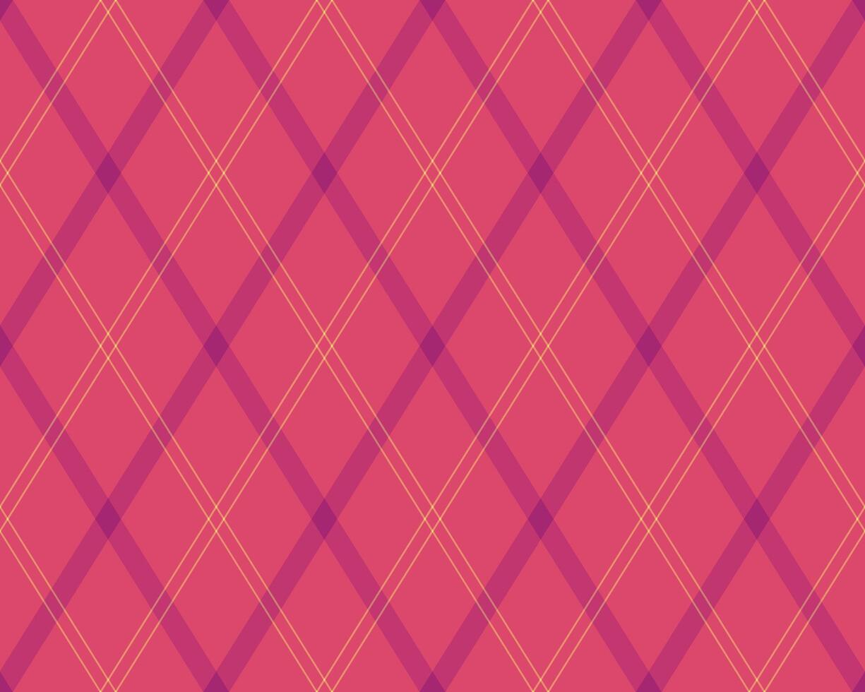 Elegant pink and yellow diagonal plaid pattern. Perfect for backgrounds, textile designs, or fashion projects. vector