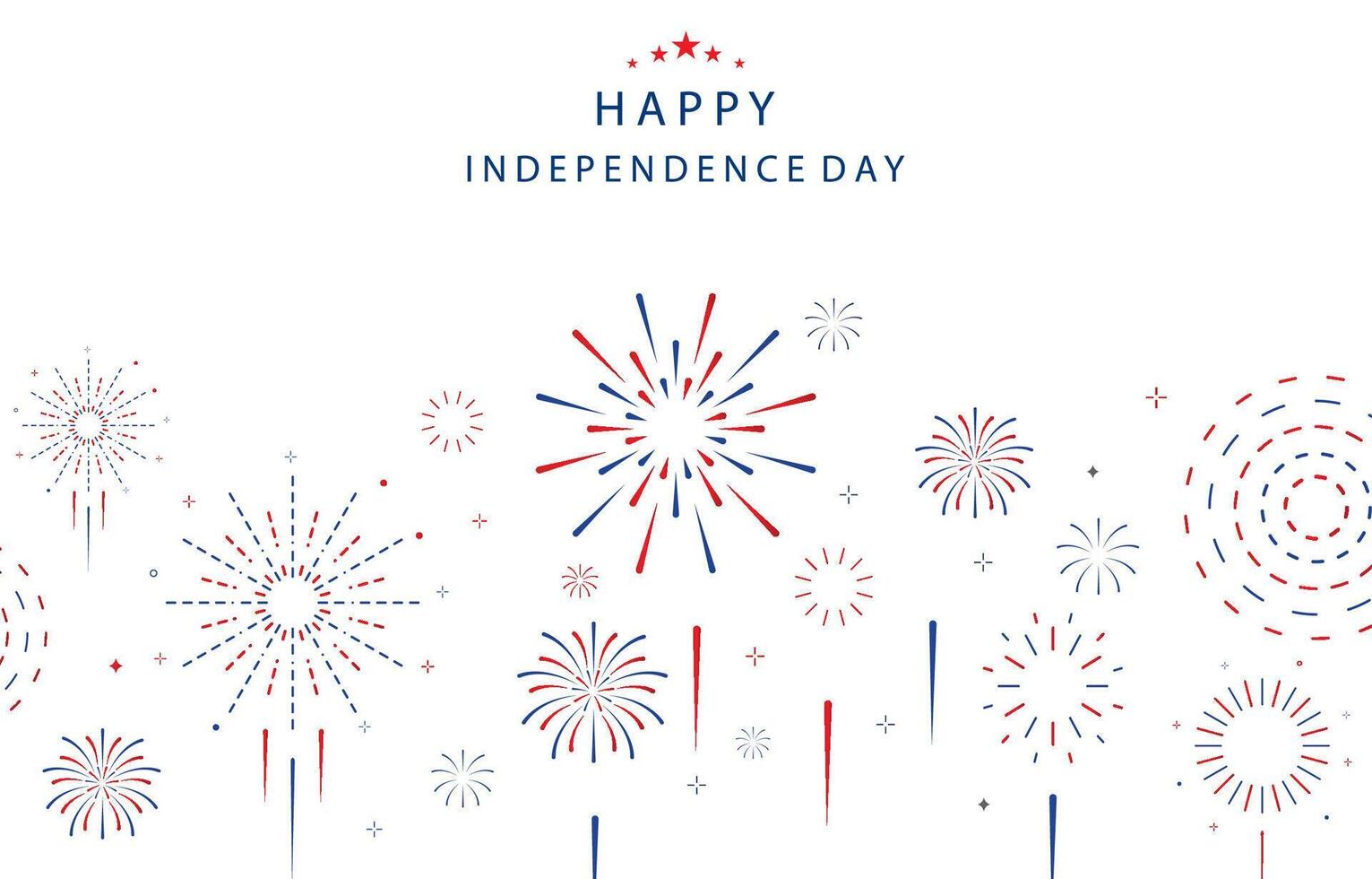 4th of July Independence Day background with firework party for horizontal design vector