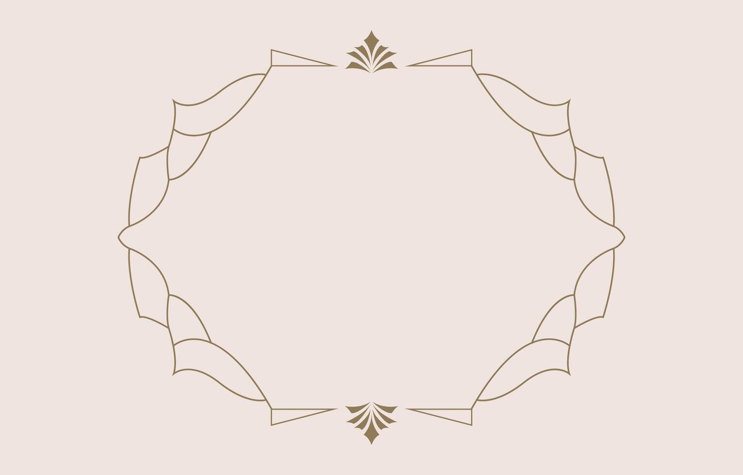 Vintage art deco object element for icon and decoration with horizontal rectangle vector