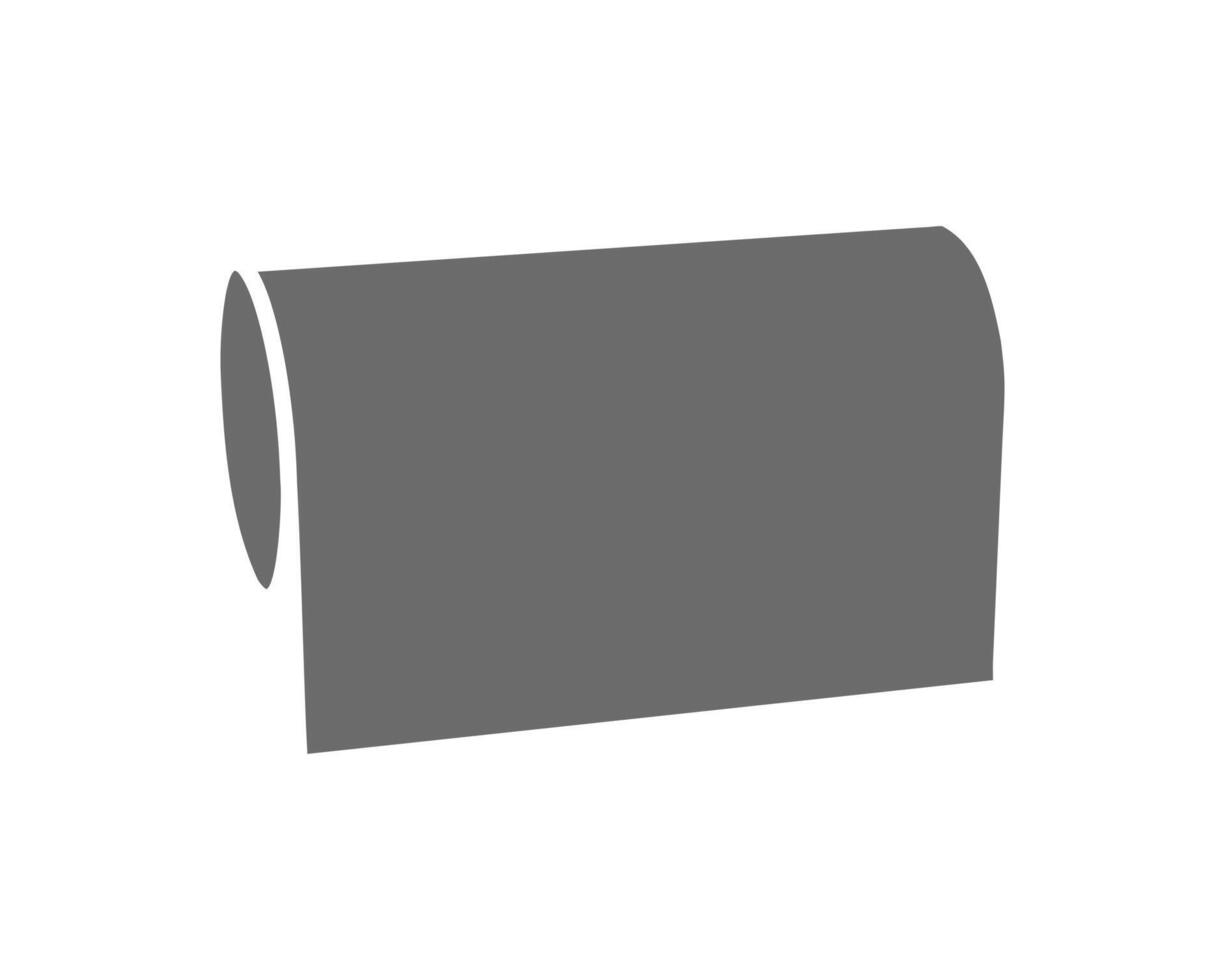Simple, minimalist graphic of a roll of paper against a white background. Perfect for representing concepts like new beginnings, potential, or the unfolding of a story. vector