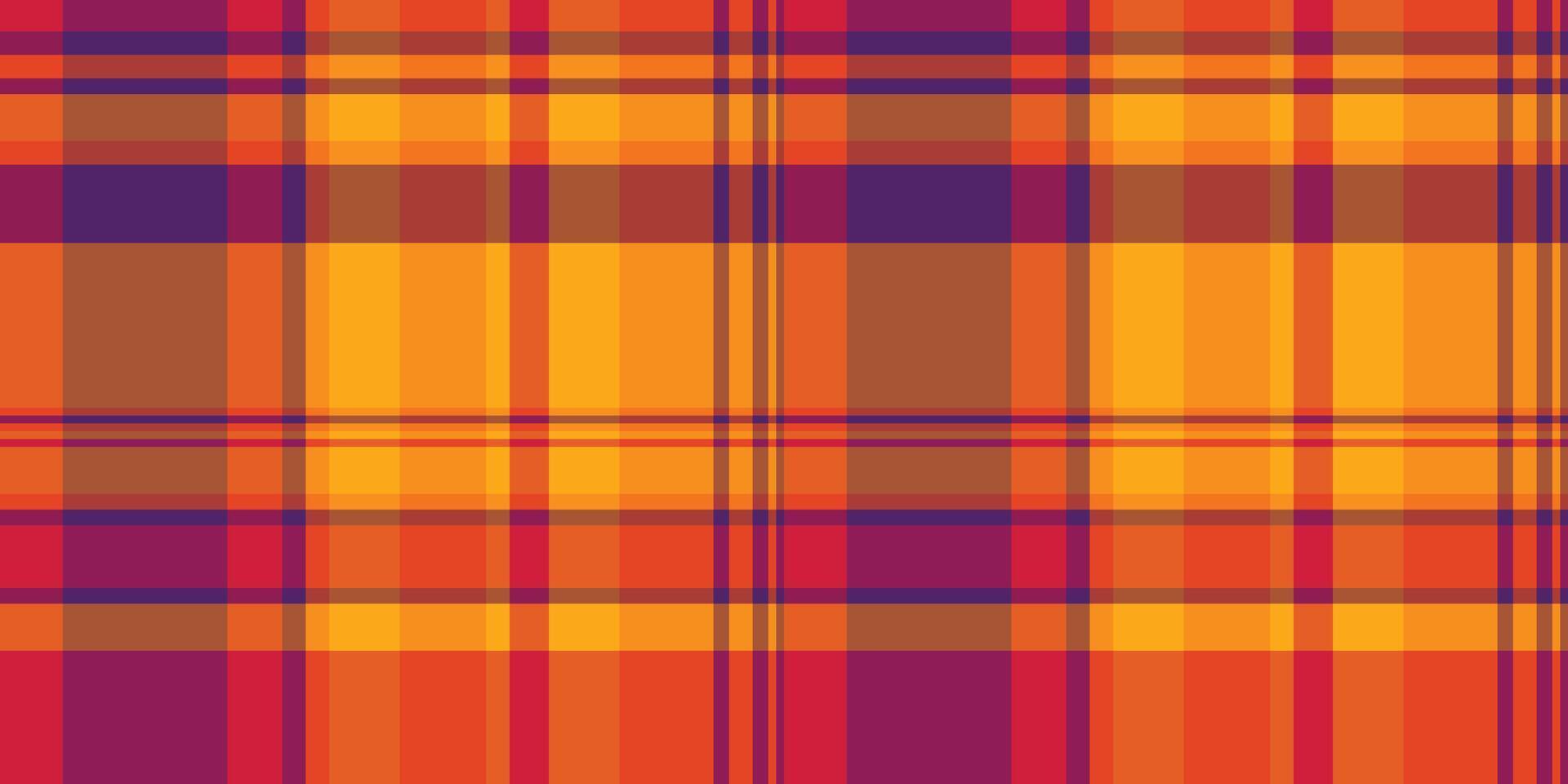 Vibrant autumnal plaid pattern. Perfect for textile design, fallthemed projects, or creating a warm, energetic mood. This bold, seamless texture offers endless creative possibilities. vector