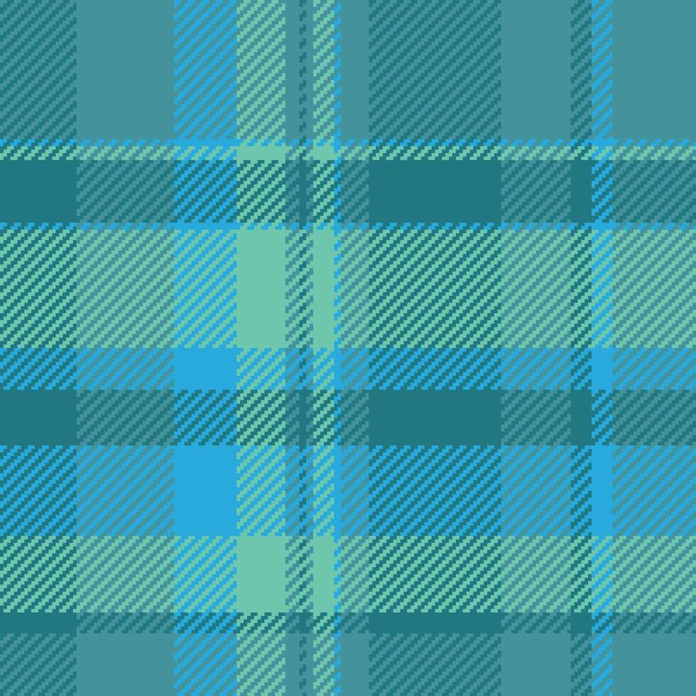 Vibrant teal and turquoise plaid pattern. Perfect for textile design, fashion, or website backgrounds. This modern, geometric texture evokes feelings of freshness and energy. vector