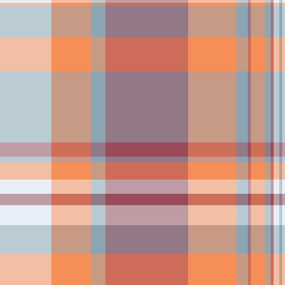 Furniture tartan check textile, handsome background plaid texture. Dog tooth seamless fabric pattern in orange and pastel colors. vector