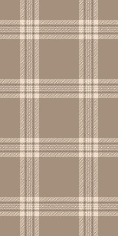 Subtle beige and brown plaid pattern. Perfect for textile design, website backgrounds, or packaging. This neutral, elegant texture evokes feelings of warmth and sophistication. vector