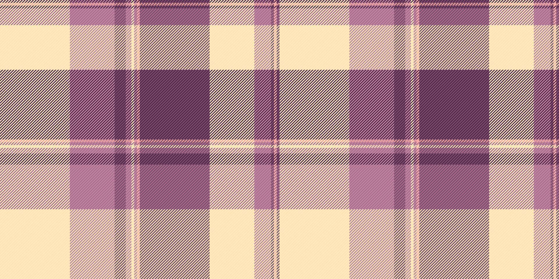 Elegant pastel plaid pattern in soft purple and cream. Perfect for textile design, fashion, websites, and branding. This seamless texture evokes a feeling of warmth and sophistication. vector