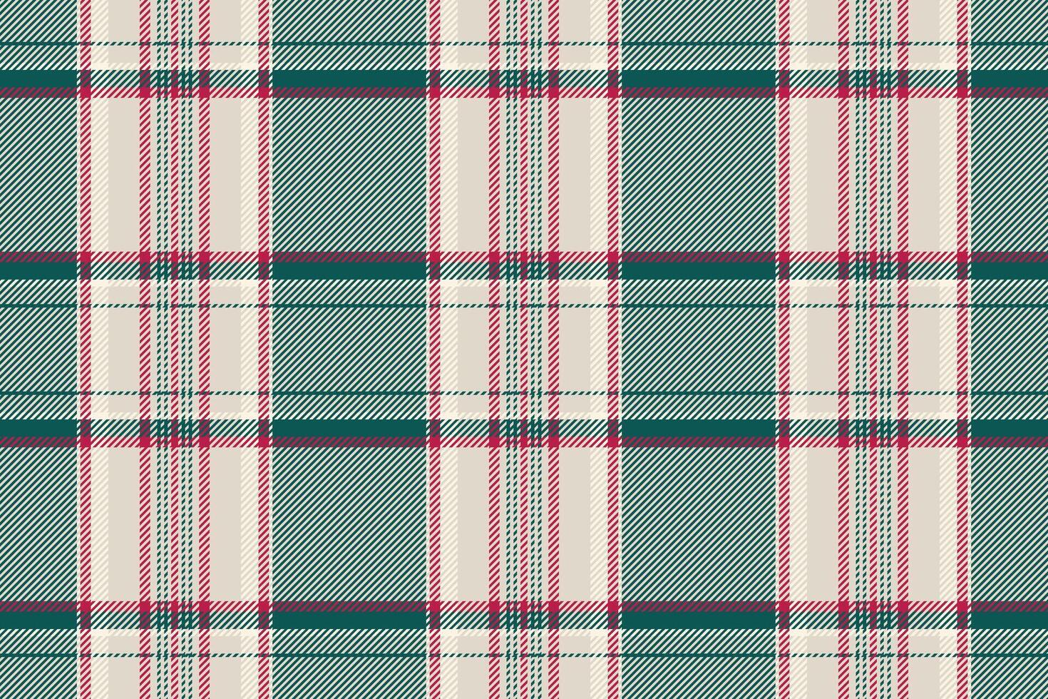 Elegant teal, cream, and red plaid pattern. Perfect for textile design, fashion, apparel, home decor, or website backgrounds. Subtle texture and classic style create a versatile, timeless look. vector